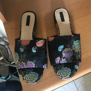 Embroidered Short Heels